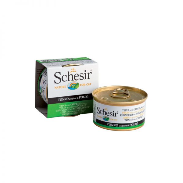 SCHESIR 啫哩系列 137全天然吞拿魚雞絲飯貓罐頭85g